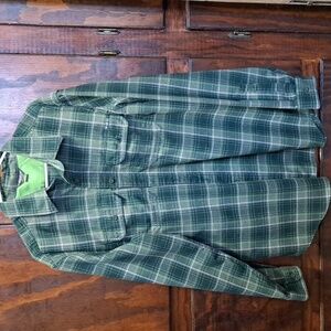 Eddie Bauer Green Plaid Shirt TXL